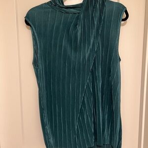 Zara Teal Pleated Blouse